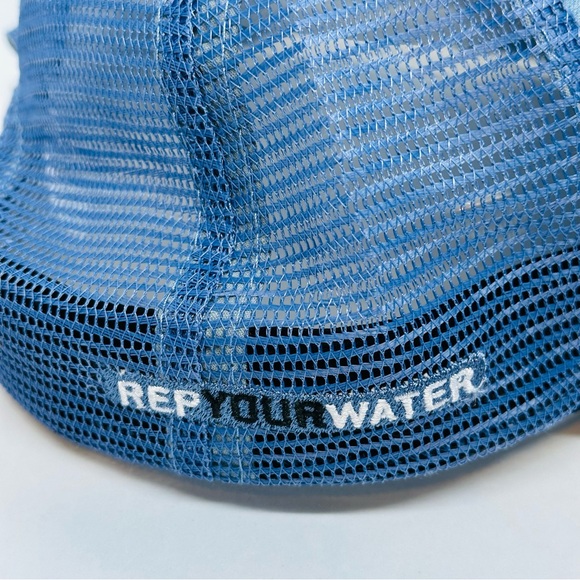 RepYourWater Trucker Hat Cap Snapback Adjustable Fly Fishing Apparel Blue Camo - Picture 7 of 11